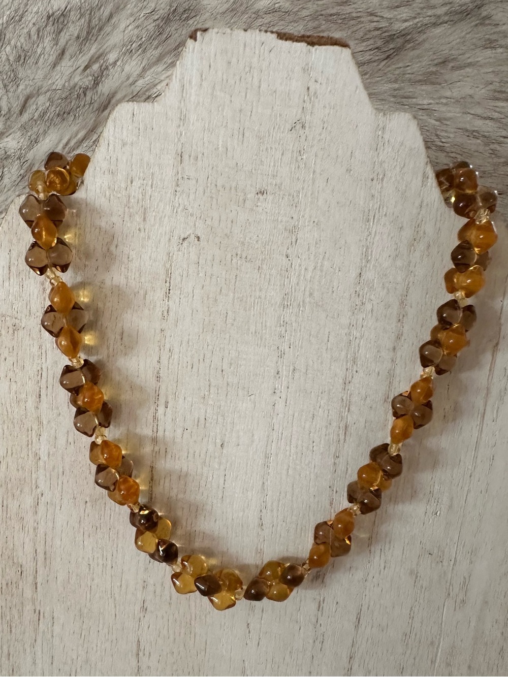 Vintage Baltic Amber-Tone Beaded Women's Necklace